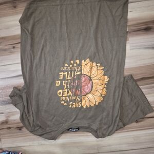 Khaki Sunflower Graphic Tee